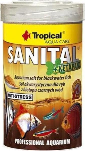 Tropical Sanital Ketapang Su Biyotopu Balıkları için Akvaryum Tuzu Siyah 100 Ml 120 Gr