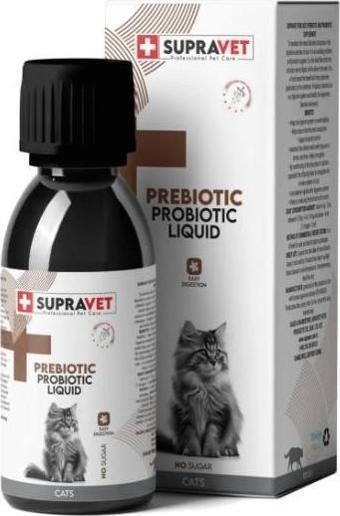 Supravet Probiyotik Bağışıklık Güçlendirici Sıvı Probiyotik + Prebiyotik Kedi Vitamin Takviyesi 100 Ml