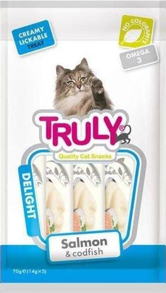 Truly Somonlu ve Morina Balıklı Sıvı Kedi Ödül Maması 14 Gr 5 Adet