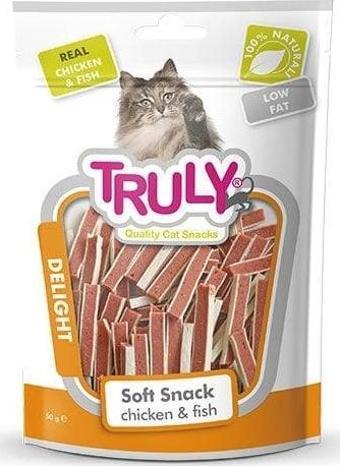 Truly Tavuklu ve Balıklı Sandviç Yumuşak Kedi Ödül Maması 50 Gr