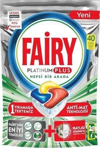 Fairy Platinum Plus Bulaşık Makinesi Deterjanı Tableti / Kapsülü 40 Yıkama