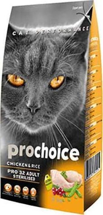 Pro Choice Pro 32 Sterilised Tavuklu Kısırlaştırılmış Kedi Maması 15 Kg - Farmapets