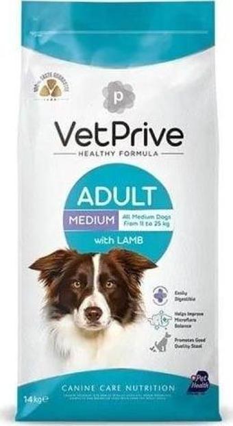 Vet Prive Adult Kuzu Etli Orta Irk Yetişkin Köpek Maması 14 Kg