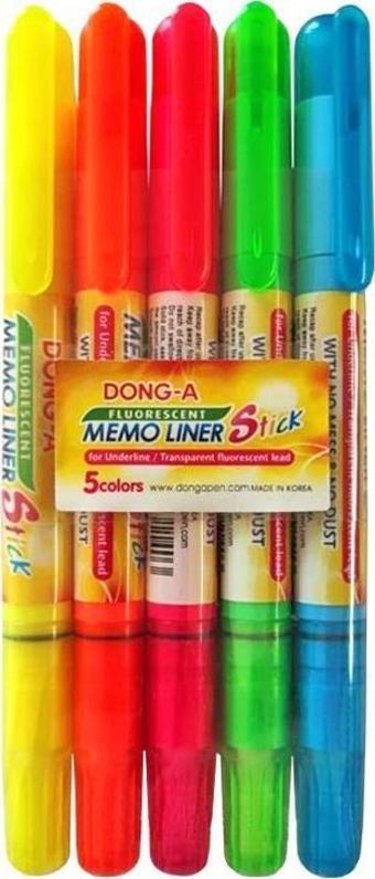 Dong-A Memo Liner Stick Jel Fosforlu Kalem 5'li Set