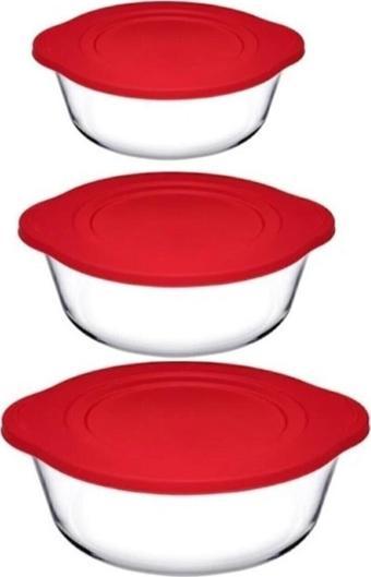 Paşabahçe 3 Lü Plastik Kapaklı Borcam Saklama Kabı 003Oa 004Oa 005Oa Fma04598 Fma04362 Fma04363 145
