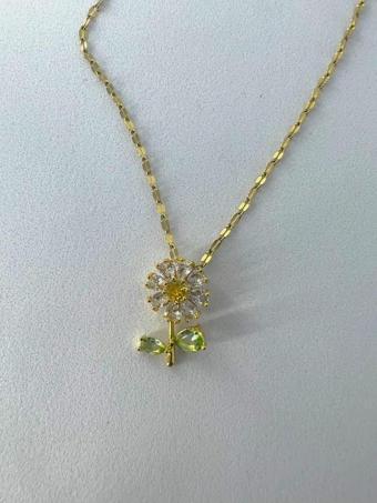 Roa Jewelry Kararmaz çelik papatya gold kolye