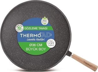 Thermoad 36 Cm Ahşap Saplı Döküm Granit Gözleme Tava