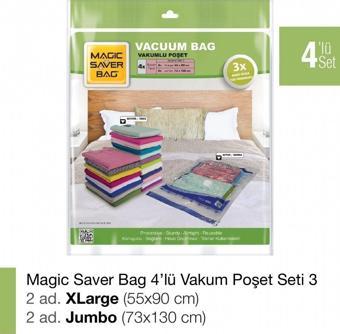 Magic Saver Bag 4’Lü Vakumlu Poşet Set-3