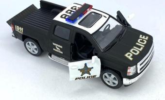 Kinsmart 2014 Chevrolet Silverado Polis Çek Bırak 5 inch. Oyuncak Araba 1:46