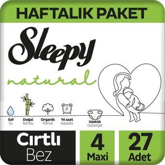 Sleepy Natural 4 Numara Maxi 27'li Bebek Bezi