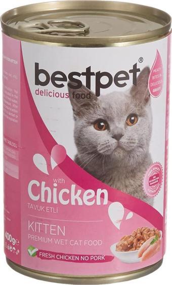 BestPet Jöle İçinde Parça Etli Tavuklu Konserve Yavru Kedi Maması 400 gr