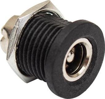 ADAPTÖR FİŞİ İÇİ METAL 12 MM YUVARLAK SOMUNLU DC 2.1MM ŞASE (IC-258C)