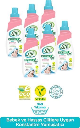 Life By Fakir Bitkisel Konsantre Bebek Çamaşır Yumuşatıcısı 1500 ml x 6 Adet