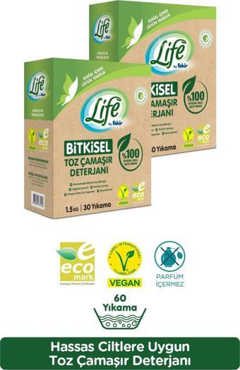 Life by Fakir %100 Bitkisel Bazlı Doğal Toz Çamaşır Deterjanı x 2 Adet