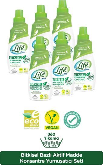 Life By Fakir %100 Bitkisel Bazlı Konsantre Çamaşır Yumuşatıcısı 1500 ml x 6 Adet