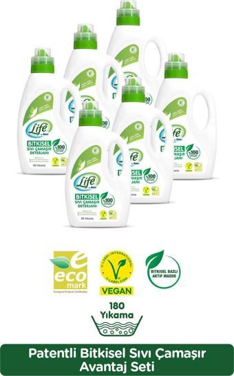 Life By Fakir %100 Bitkisel Bazlı Vegan Sıvı Çamaşır Deterjanı 1500 ml x 6 Adet