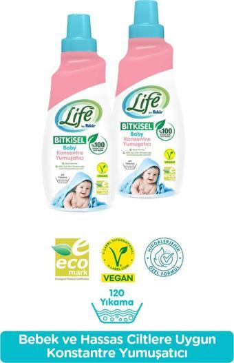 Life by Fakir %100 Bitkisel Bazlı Konsantre Bebek Çamaşır Yumuşatıcısı 1500 ml x 2 Adet