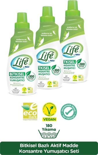 Life by Fakir %100 Bitkisel Bazlı Konsantre Çamaşır Yumuşatıcısı 1500 ml x 3 Adet