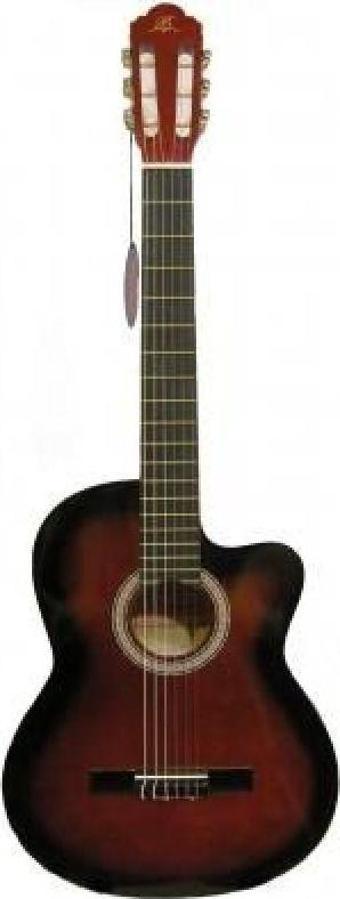 Barcelona LC 3900 CRDS Cutaway Kırmızı Sunburst Klasik Gitar