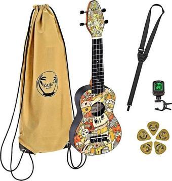 Ortega K2-VP Keiki Sopranino Ukulele Set (Voodoo Puppet)