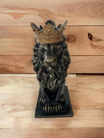 Derya Desing Art Dekoratif Taçlı Aslan Heykeli Biblo