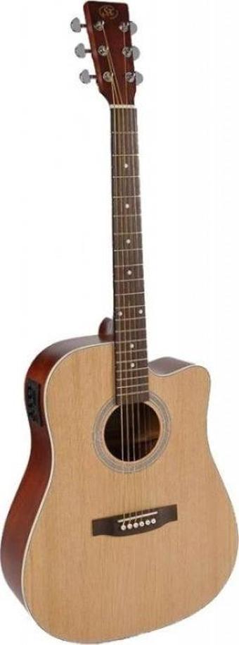 SX SD204CE Cutaway Elektro Akustik Gitar (Natural)