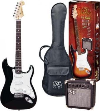 SX SE1 SK 3/4 BK Elektro Gitar Seti (Siyah)