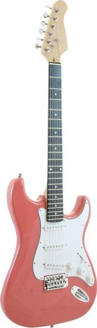 Vision Strat SSS Pembe Elektro Gitar (Taşıma Çantası Hediyeli)