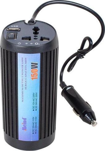 POWERMASTER PM-19826 12 VOLT - 150 WATT USBLİ ÇAKMAKTAN ARAÇ POWER INVERTER