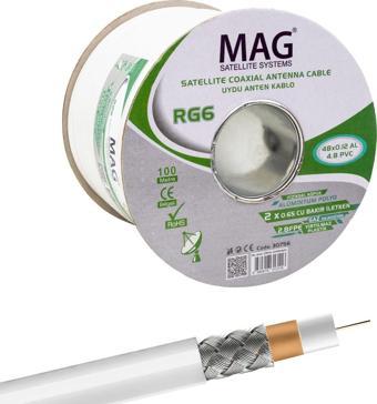 MAG RG59 FA MİNİ DUAL BİTİŞİK 48 TEL ANTEN KABLOSU (100 METRE)