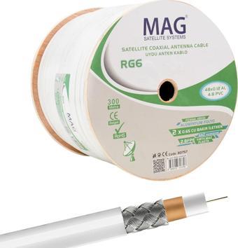 MAG RG59 FA MİNİ DUAL BİTİŞİK 48 TEL ANTEN KABLOSU (300 METRE)