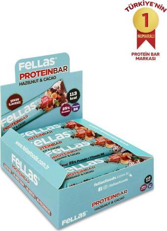 Fellas Protein Bar - Fındıklı ve Kakaolu 32 gr x 12 Adet