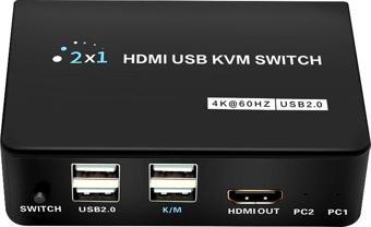 POWERMASTER PM-11789 4K HDMI USB KVM SWITCH 2X1