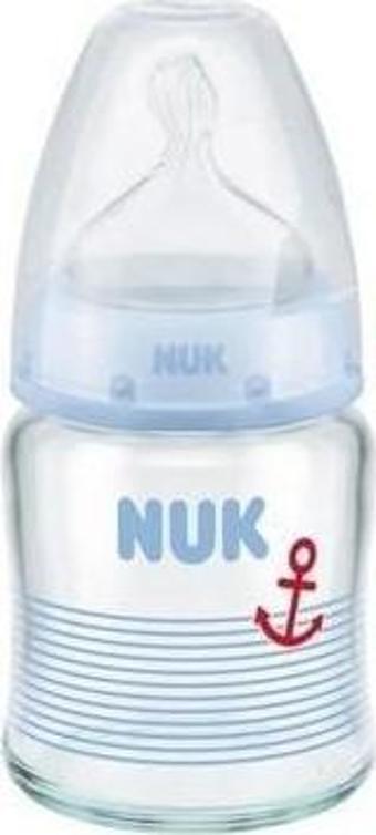 Nuk First Choice Plus Cam Biberon 120 ml mavi