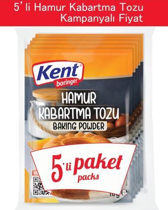 Kent Boringer Hamur Kabartma Tozu 5'Li Ekonomik Paket