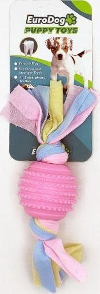 EuroDog Puppy Toys Pembe Tırtıklı Top Diş Kaş.Oy.