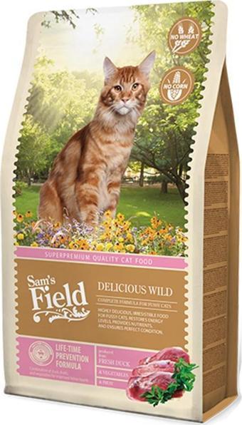 Sam's Field Delicious Wild Ördekli Seçici Kediler İçin Tahılsız Kedi Maması 2.5 kg