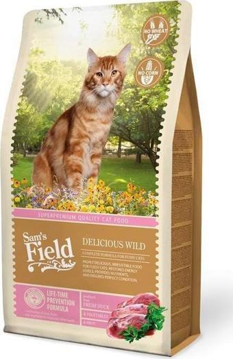 Sam's Field Delicious Wild Ördekli Seçici Kediler Için Tahılsız Kedi Maması 7.5 kg