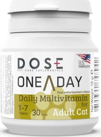 Dose One A Day Adult Yetişkin Kedi Multivitamin 30 Tablet