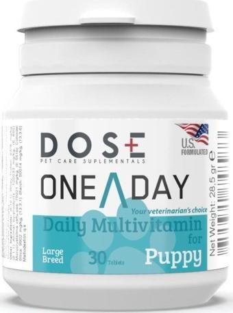 Dose One A Day Puppy Large Breed Büyük Irk Yavru Köpek Multivitamin 30 Tablet