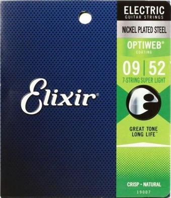 Elixir 19007 Optiweb Super Light 7 Telli Elektro Gitar Teli (9-52)