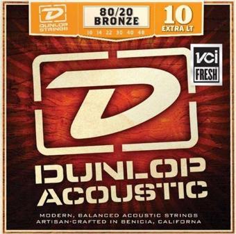 Jim Dunlop DAB1048 Extra Light 80/20 Bronze Akustik Gitar Tel Seti (10-48)