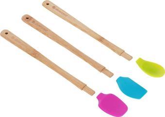 Silver Crest SPT-03 3 Lu Renkli 26CM Uzun Silikon Bambu Spatula Seti