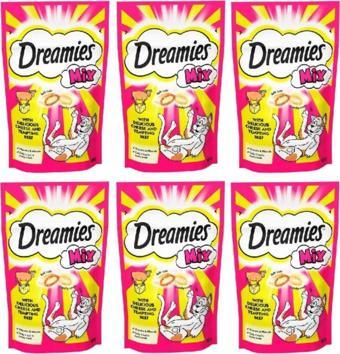 Dreamies 6 Paket Mix Peynirli Sığır Etli Kedi Ödülü Maması 60 Gr