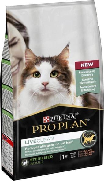 Pro Plan Liveclear Sterilized Somonlu Alleji Önleyici Kedi Maması 1,4 Kg