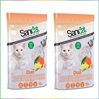 Sanicat Tozsuz Vanilyalı Mandalina Aromalı Doğal Kedi Kumu 10 Lt X 2 Adet