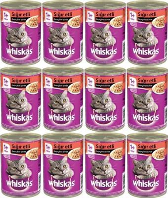 Whiskas Konserve Kedi Maması Biftekli 400 Gr X 12 Adet