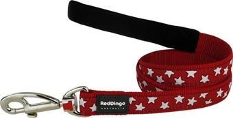 Reddingo Kırmızı Üzerine Beyaz Yıldızlı Köpek Uzatma L 25mm / 1,2 M