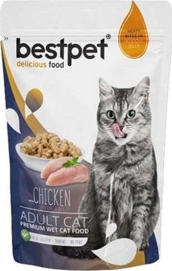 Bestpet Adult Jelly Pouch Tavuklu Kedi Mama 85 gr