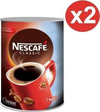 Nescafe Classic Hazır Kahve 1 Kg Teneke X 2 Adet